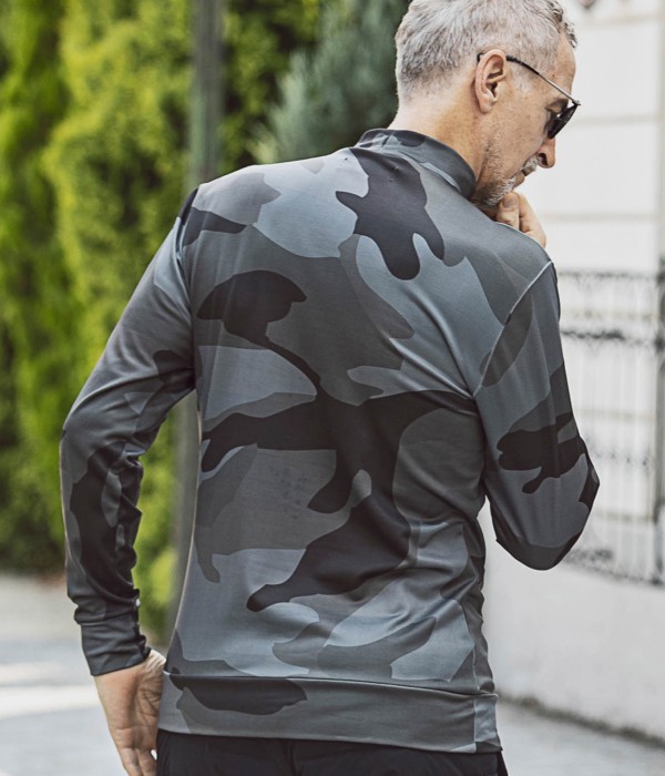 1PIU1UGUALE3⚫︎長袖モックシャツM/46ブラック 1PIU1UGUALE3⚫︎長袖