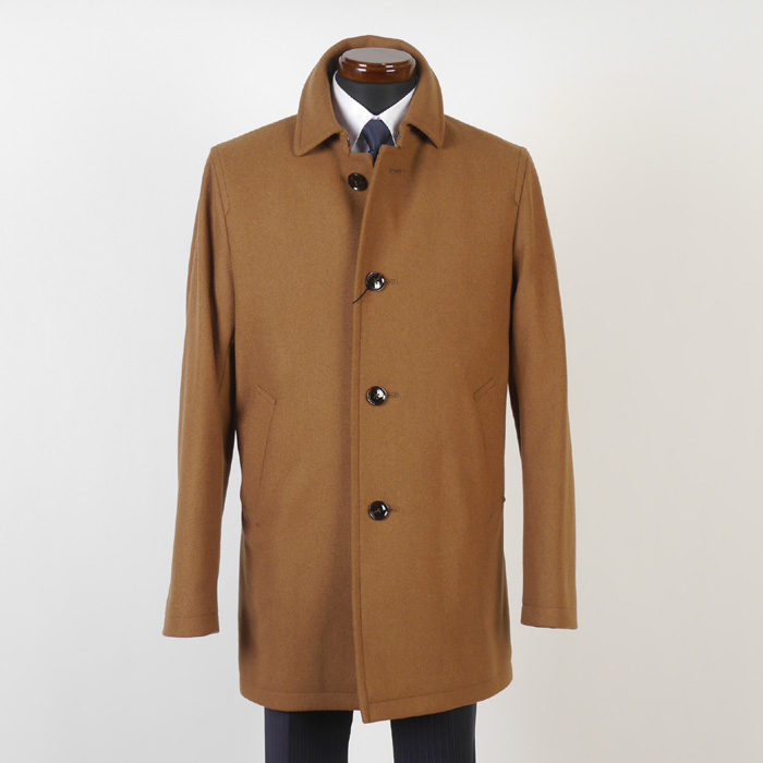 S/M/L/LL】ステンカラー コート メンズイタリア「NOBILIA」紡毛 ハーフ