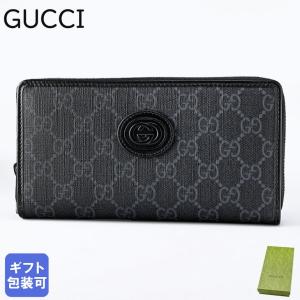 GUCCI（グッチ） 長財布 ラウンドファスナー メンズ GGメタル レザー