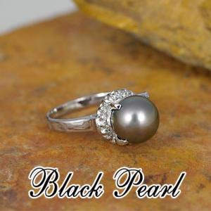 ブラックパール 黒蝶真珠 リング 指輪 超大粒 16mm Pt900 タヒチ産 黒
