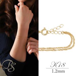 ジュエリーフィガロ ブレスレット K10 PG 2連 チェーン レディース 地