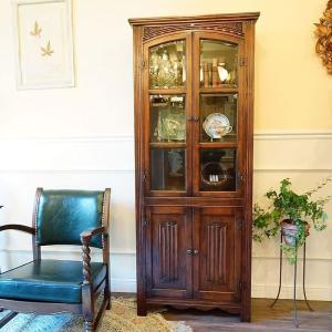 ロココ調 2面 コレクション キャビネット（トップガラスサービス）お