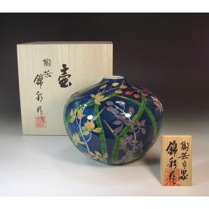 有田焼 金襴手景図飾り沈香壺｜陶芸作家 藤井錦彩 作 : 有田焼 藤井錦