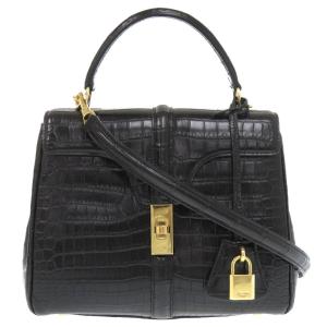 FENDI（フェンディ） 美品 クロコダイル ブラック ゴールド金具