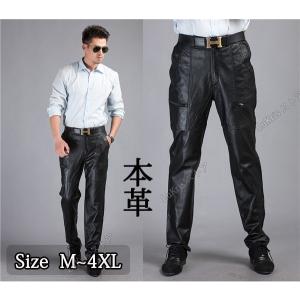 SALE! 本革 レザーパンツ 黒色 羊革パン ライダースパンツ メンズ