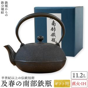 及源鋳造 (正規品 特選国産品) 南部鉄器 鉄瓶 新亀甲アラレ 1.25L H