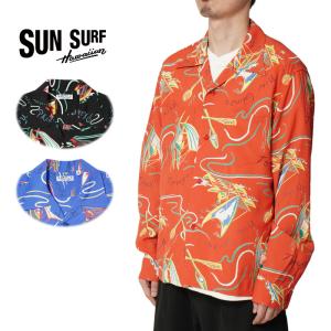 SUN SURF◇アロハシャツ/XL/レーヨン/BLK/総柄/SS38036 : セカンド