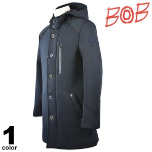 BOB ボブ コート メンズ 秋冬 チェック柄 ロングコート 防寒
