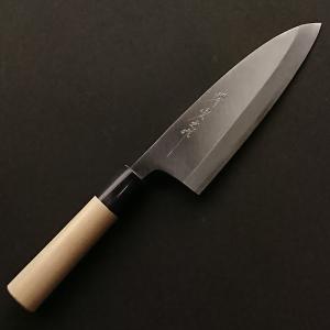 堺宏之作 白鋼 霞仕上げ 水牛桂柄 柳刃包丁 240mm(8寸)（刺身包丁