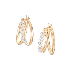 ジュエリーツツミ プラチナダイヤモンドピアス Pt フープピアス 中折れ