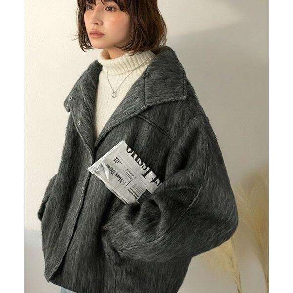 25AW新作】暖かさとおしゃれを両立♪ミックスシャギースタンドカラー