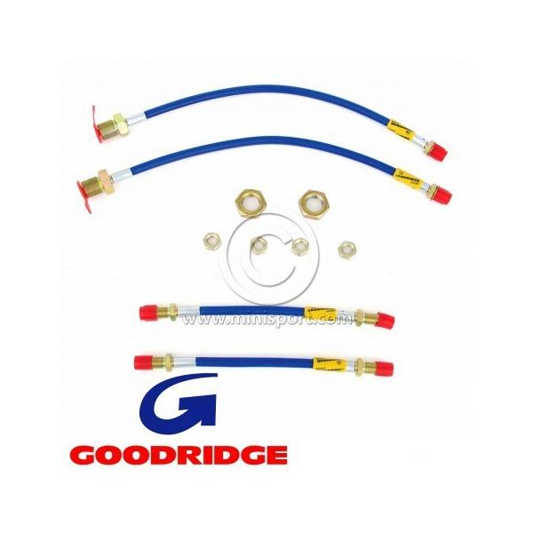 ローバーミニ ステンメッシュ ブレーキホース セット ブルー CK4MB