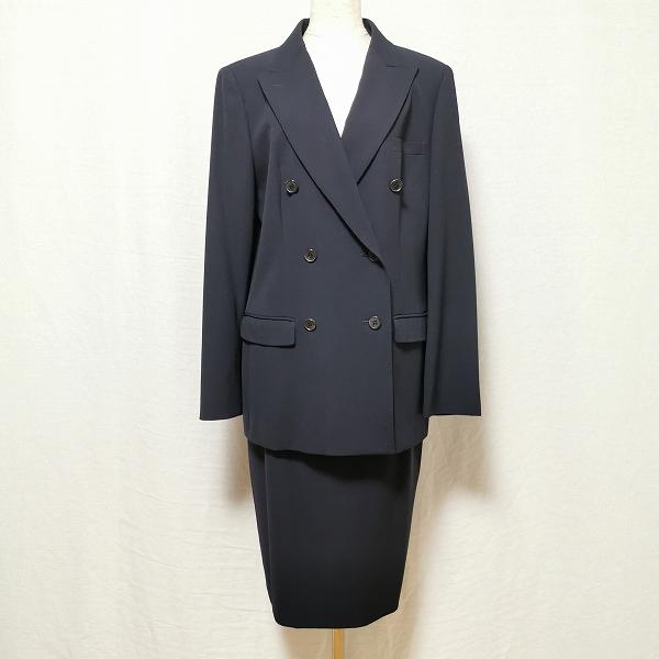 anc バーバリー BURBERRY スカートスーツ ツーピース 無地 40 紺