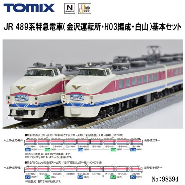 No:98594 TOMIX 489系特急電車(金沢運転所・H03編成・白山)基本セット