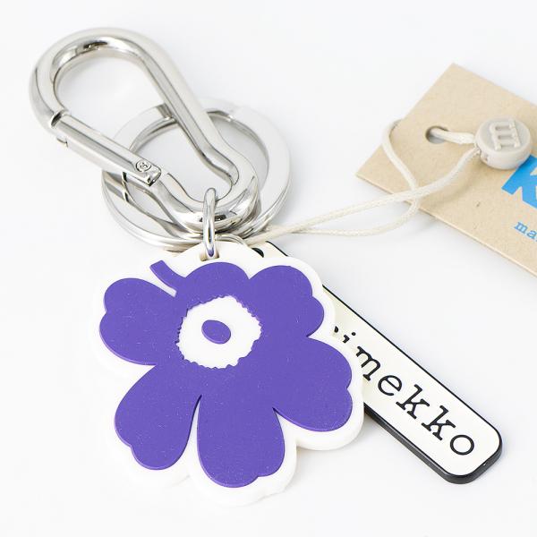 marimekko（マリメッコ） キーチェーン パープル×オフホワイト