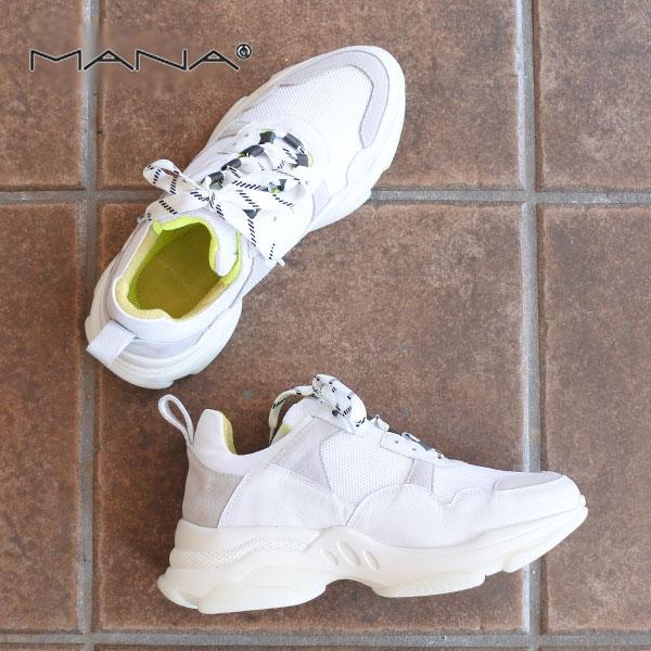 MANA（マナ） ダッドスニーカー 596052 WH ホワイト 送料無料 5.5cm