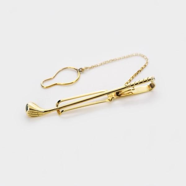 限定1点】 K18 イエローゴールド ゴルフクラブ ネクタイピン 日本製