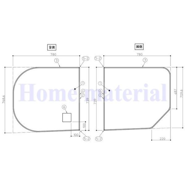 TOTO 送料無料 お風呂のふた 風呂ふた 2枚割りフタ HD165 ラクかる2枚