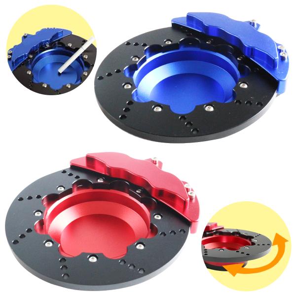 回転式】ブレーキディスクローター型 灰皿 青/赤 ブルー レッド USDM