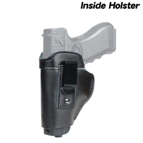 ブラックレザー 右利き用ホルスター 個人装備品 株和宏製造 ブラック