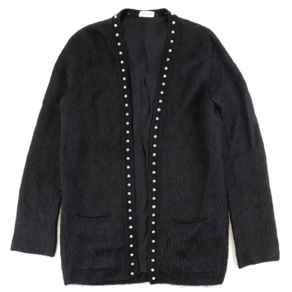 美品 サンローラン パリ 16AW スタッズモヘアニットカーディガン