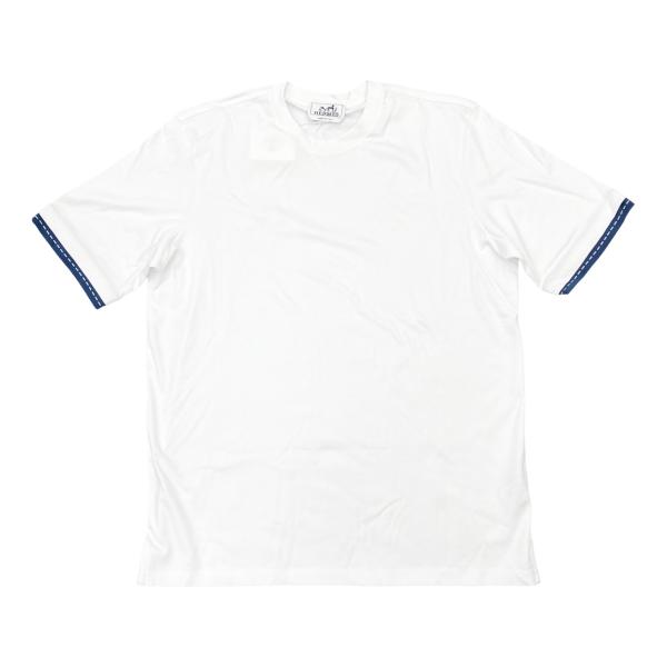 HERMES（エルメス） 半袖Tシャツ ステッチ Sサイズ コットン ホワイト