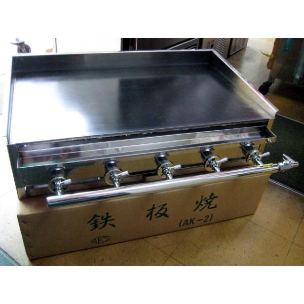 AKS 業務用 ガス式 鉄板焼き器/グリドル AK-2 (卓上型) 横幅760x奥行