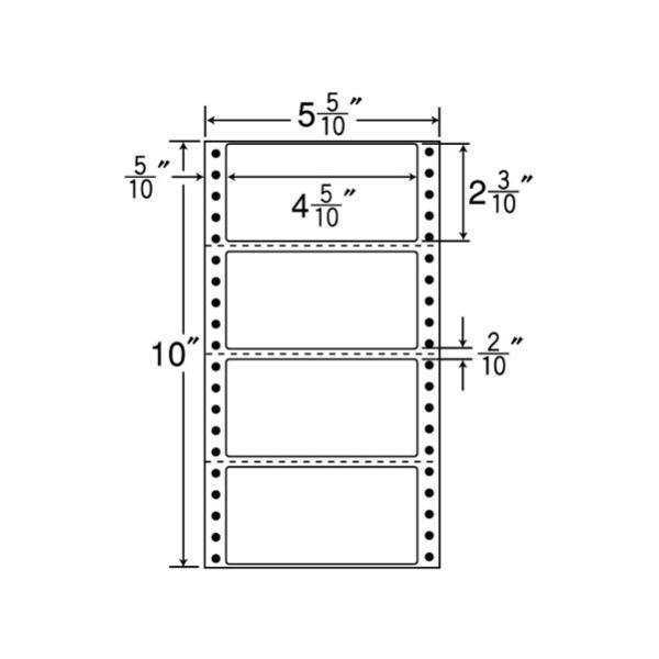 MM5W(VP3) 連続ラベルミシン入 4面 3000折 114×58mm ナナクリエイト