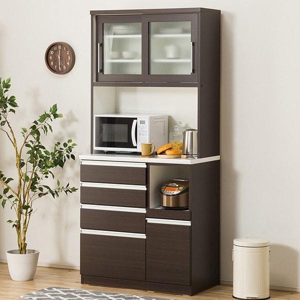 ニトリ（NITORI） 幅90 キッチンボード(レジューム 90TG-S DBR/90QH-R