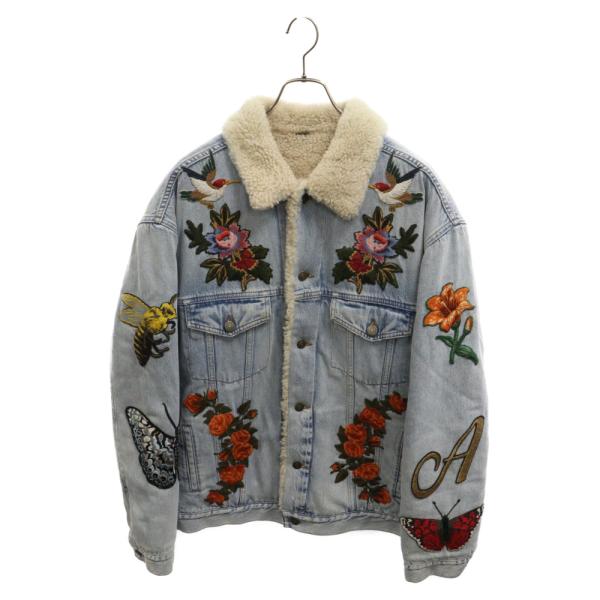 GUCCI（グッチ） エンブロイダリーデニムジャケット ボア ジージャン
