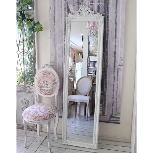 スタンドミラー 姿見ミラー 姿見 全身鏡 アンティーク調 ホワイト 大型