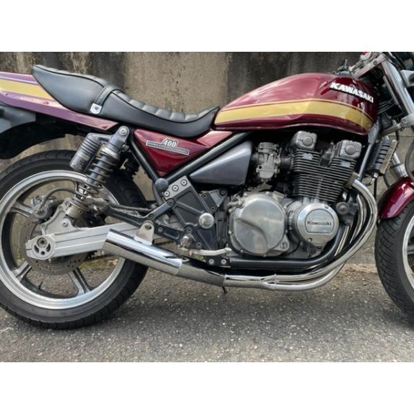 プリティー KAWASAKI SPIDER ゼファー400 手曲げショート管 メッキ