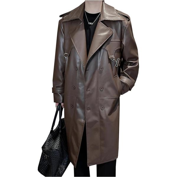 レザートレンチコート レザーコート ロングコート オーバーコート