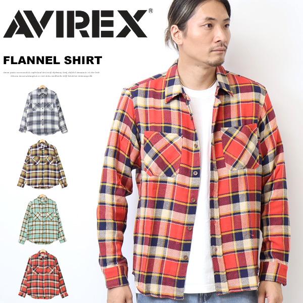 AVIREX（アヴィレックス） 長袖 コットンフランネル チェックシャツ