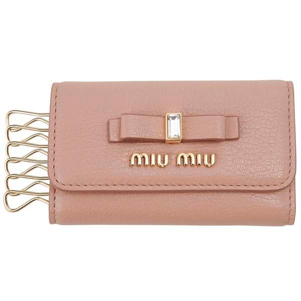 miu miu（ミュウミュウ） キーケース ピンク 5PG222 2D7A F0615 リボン