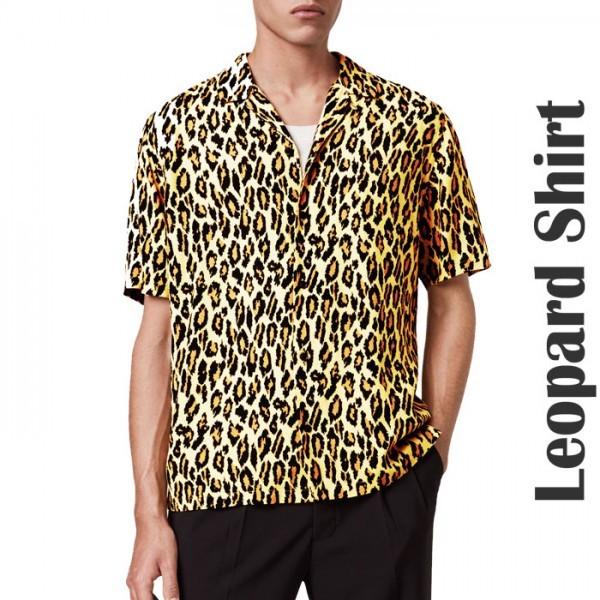 ヒョウ柄 メンズ シャツ 豹 レオパード オーバーサイズ ビッグシャツ