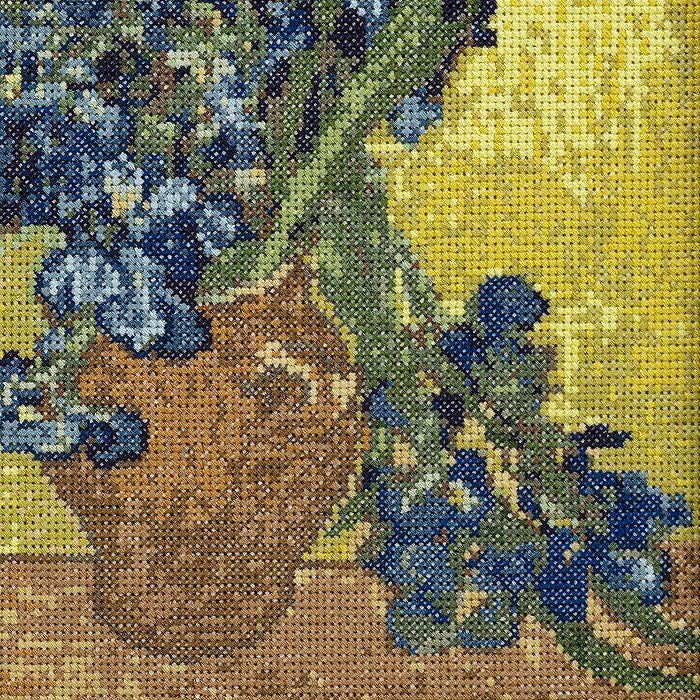 3/10予約】クロスステッチフレーム＜アイリスのある花瓶、黄色い背景