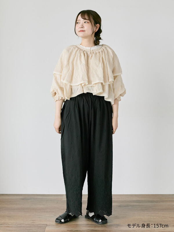 セール】 【kazumi×Samansa Mos2】ケープ付ボレロ（ブラック/ピンク