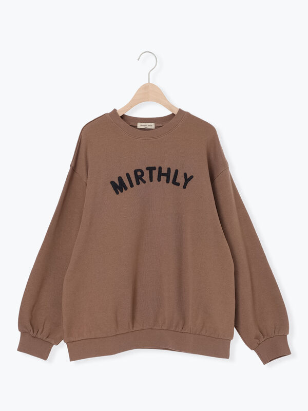 セール】 飛び裏毛ざっくり刺繍ロゴスウェット（レッド/ブラウン