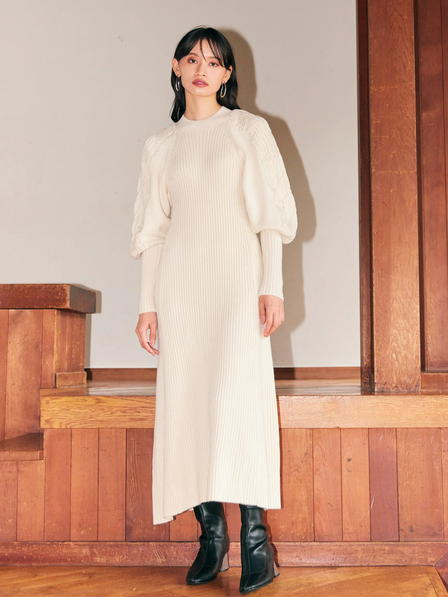 LADYMADE（レディメイド）｜ ケーブルスリーブニットワンピース