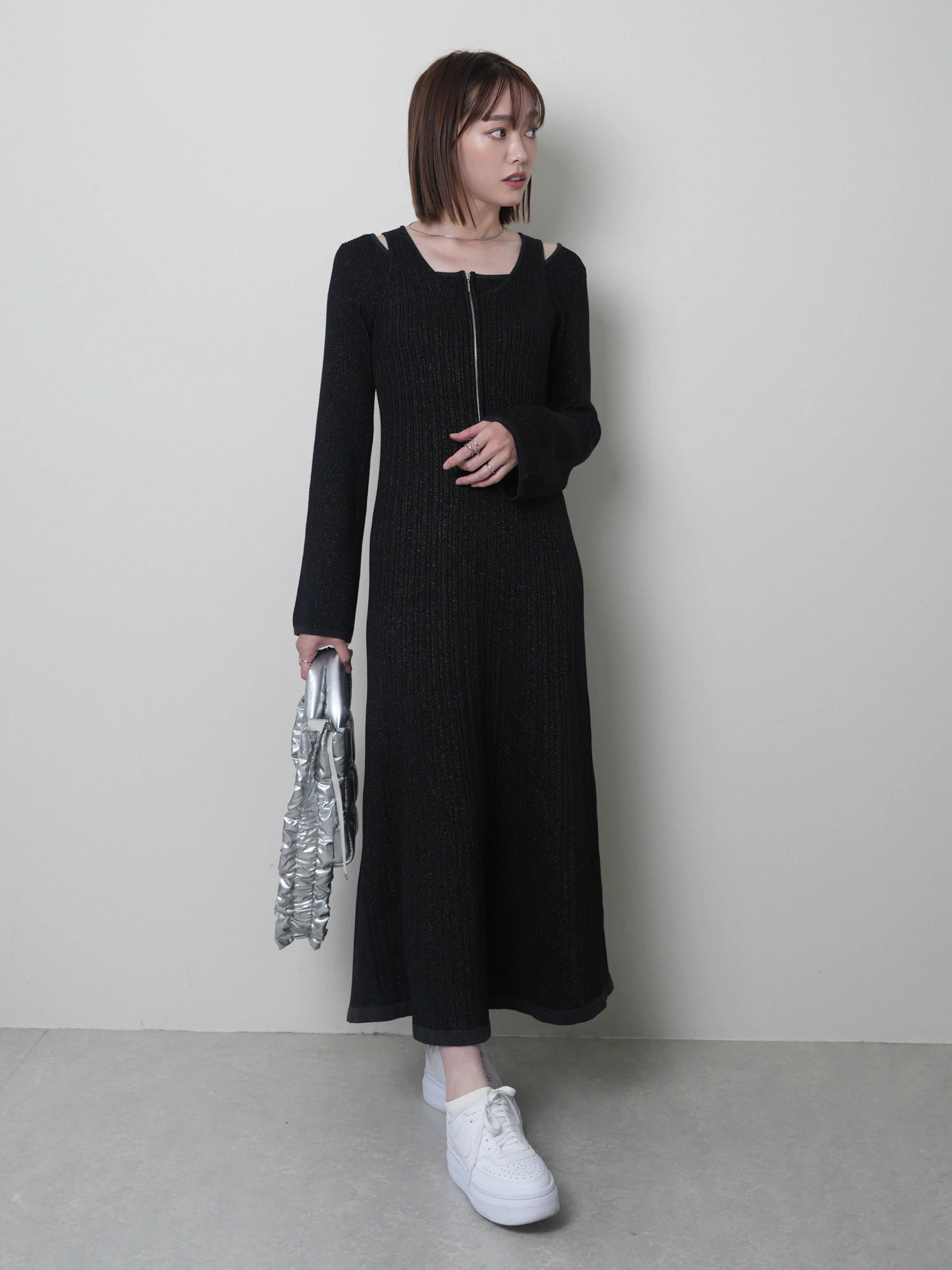 LADYMADE（レディメイド）｜ フロントジップレイヤードニット