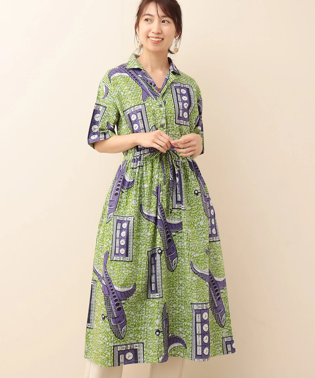 Shanti Shanti アフリカンプレーンワンピース【WEB限定】 【3月2日(月