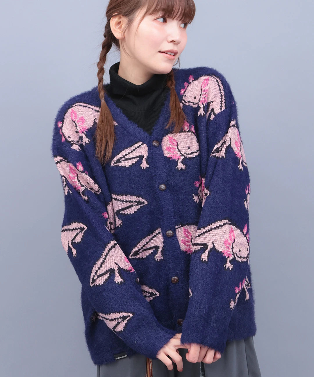 go slow caravan ウーパールーパー ジャカードニットカーディガン【WEB