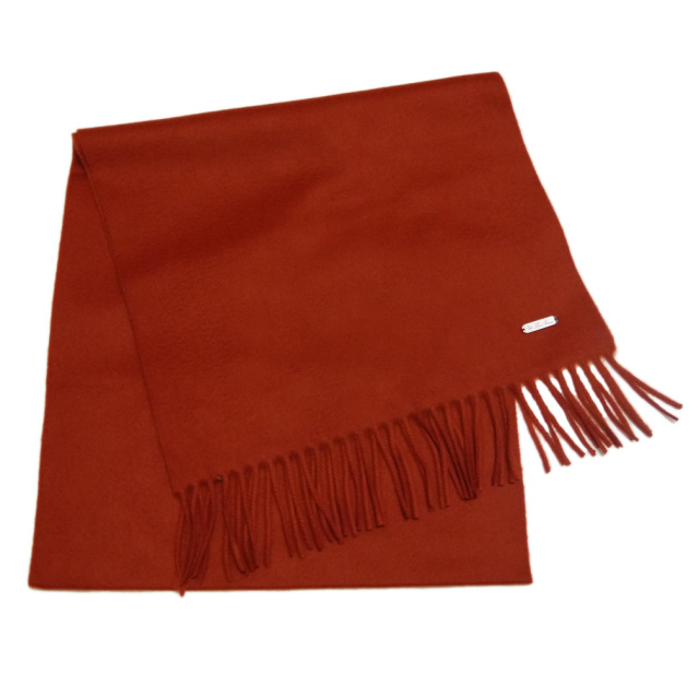 ロロピアーナ 男女兼用 カシミア フリンジマフラー 赤茶 Loro Piana
