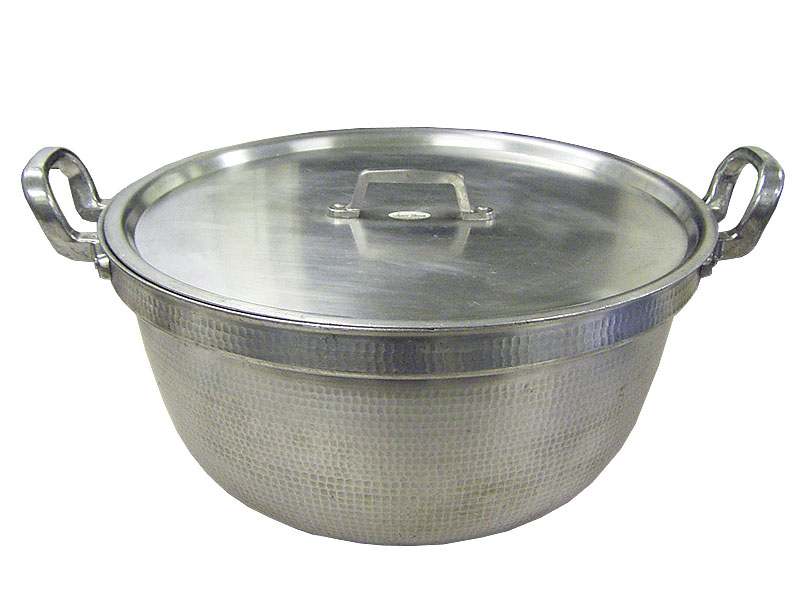 ふた付アルミ打出段付大鍋（円付鍋）68L | 大鍋・やかん・コンロの