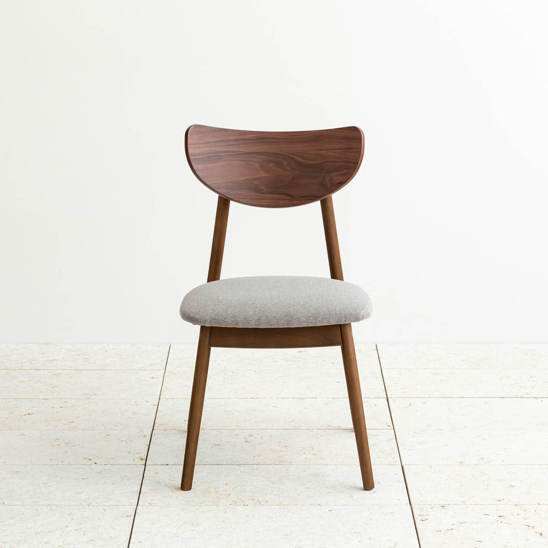 Half moon - ウォルナット材 ダイニングチェア 2脚セット – KANADEMONO
