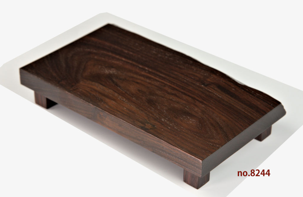 花台: 紫檀自然木 小さい花台 盆栽台 若畑作 巾26.5 大阪唐木指物 no