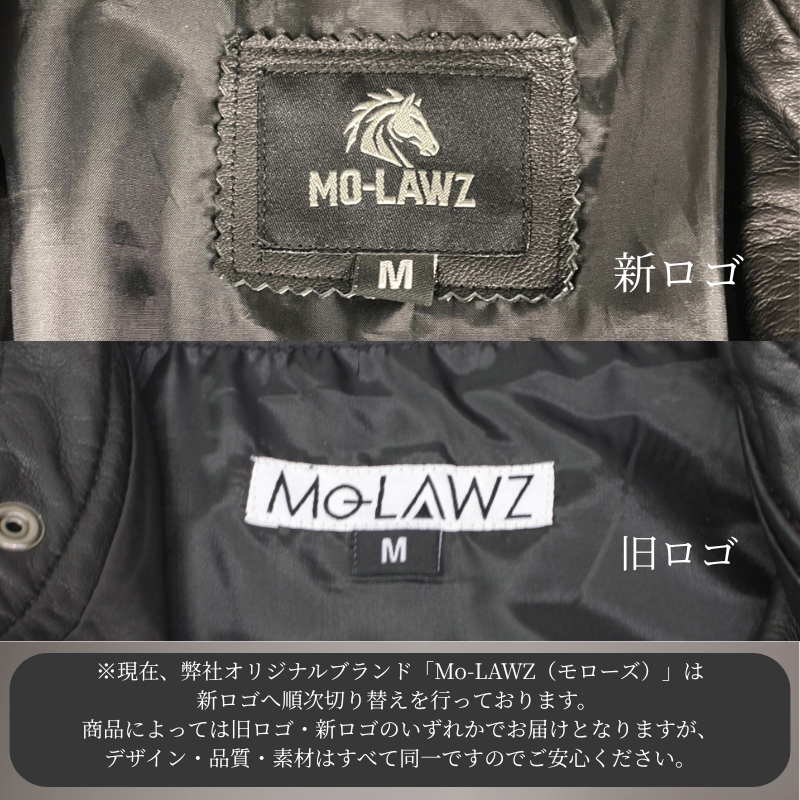 Mo-Laws ラム革 メンズ ダブルライダースジャケット UKタイプ ネイビー