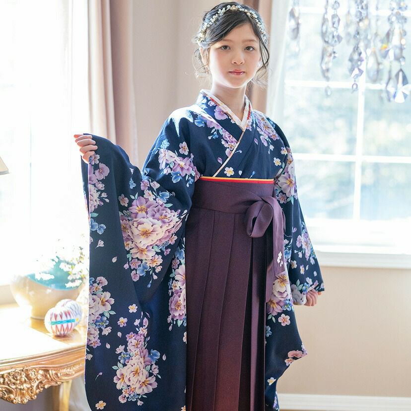 送料無料【卒服最終セール超目玉】着付け簡単袴セット 小学校 卒業式