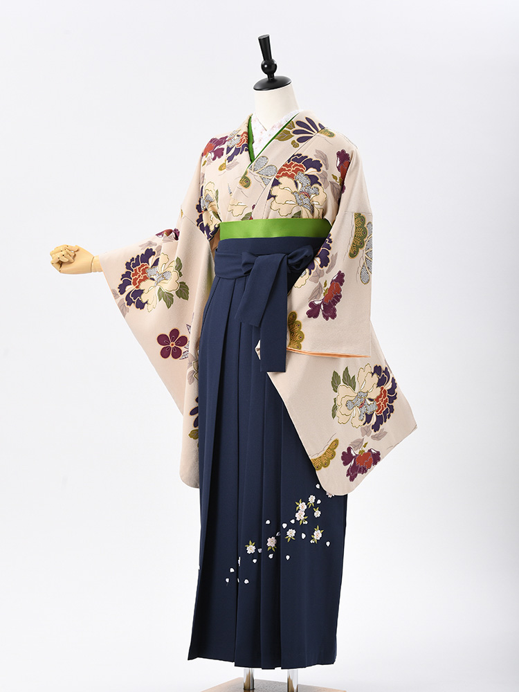 高級卒業式袴レンタル】2-60 卒業式の袴レンタル・正絹二尺袖着物